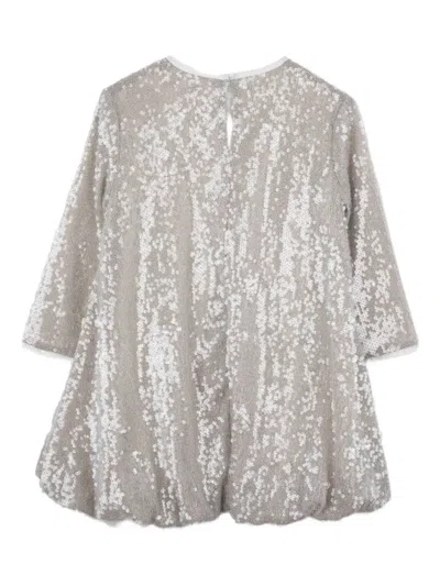 Billieblush Sequined Flared Dress In Gray