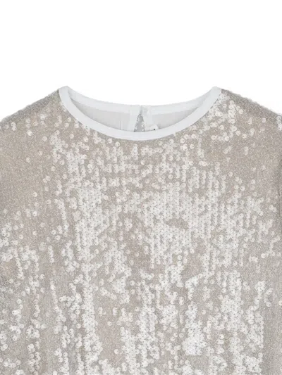Billieblush Sequined Flared Dress In Gray