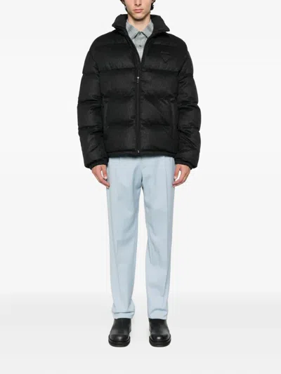 Prada Mens Black Medium-weight Re-nylon Down Jacket In Black