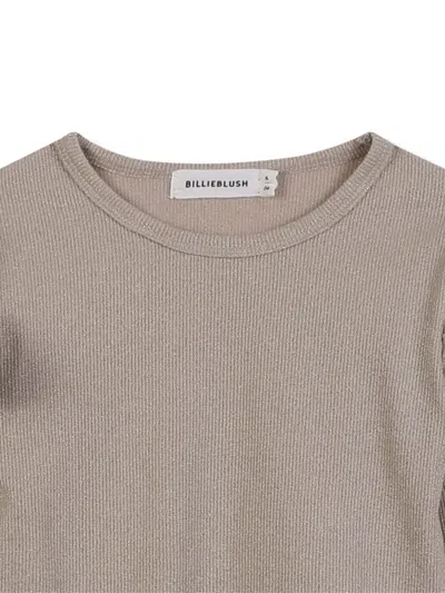 Billieblush Ruffle-detail Long-sleeve Top In Gray