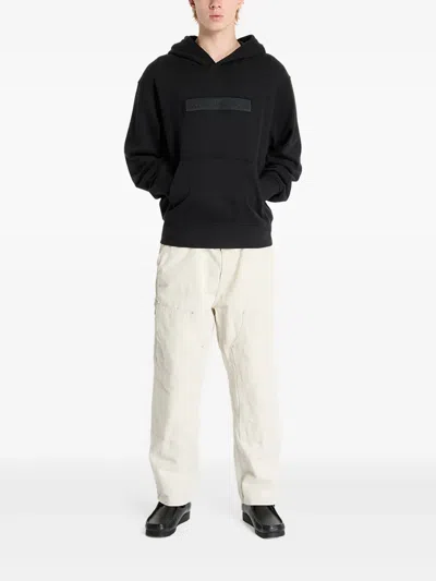 Calvin Klein Jeans Est.1978 Logo-embroidered Hoodie In Black