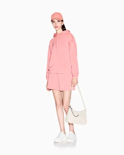 Armani Exchange Viscose Blend Hoodie In Pink