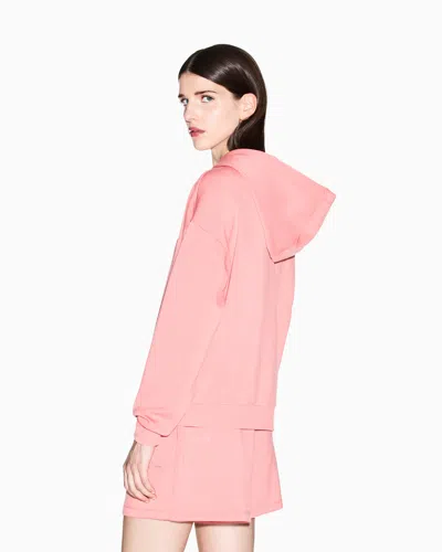 Armani Exchange Viscose Blend Hoodie In Pink