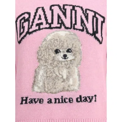 Ganni Wool Sweater With Poodle