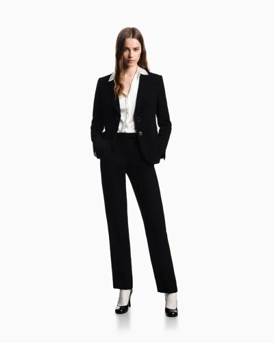 Emporio Armani Asv Single-breasted Blazer In Waffle Weave Technical Fabric