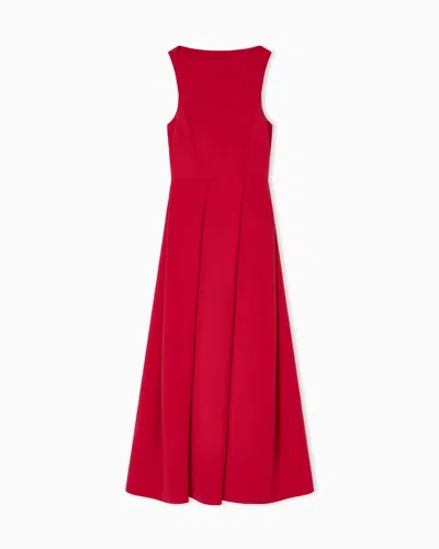 Emporio Armani Technical Cady Sleeveless Dress With Pleats