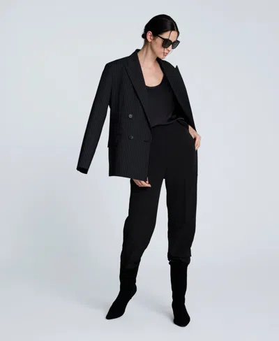 Kenneth Cole Luxe Twill Straight Leg Pant In Black