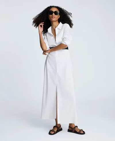 Kenneth Cole Cotton Poplin Maxi Shirt Dress
