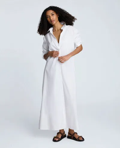 Kenneth Cole Cotton Poplin Maxi Shirt Dress