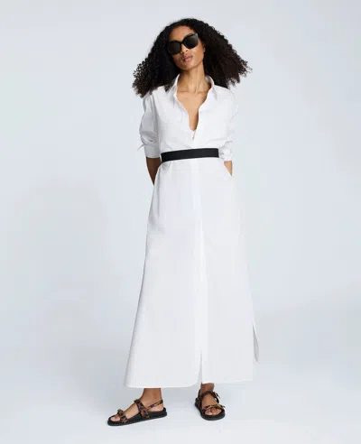 Kenneth Cole Cotton Poplin Maxi Shirt Dress