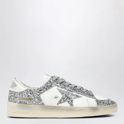 Golden Goose Stardan White/glitter Silver Sneaker In White
