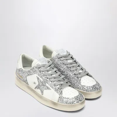 Golden Goose Stardan White/glitter Silver Sneaker In White
