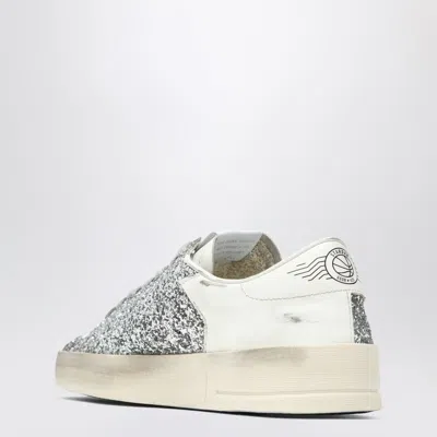 Golden Goose Stardan White/glitter Silver Sneaker In White