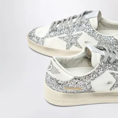 Golden Goose Stardan White/glitter Silver Sneaker In White