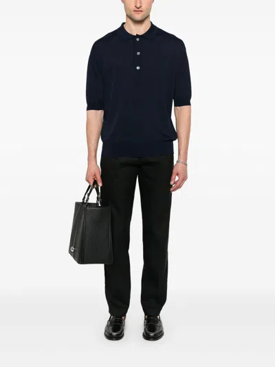 Lardini Cotton Blended Polo In Blue