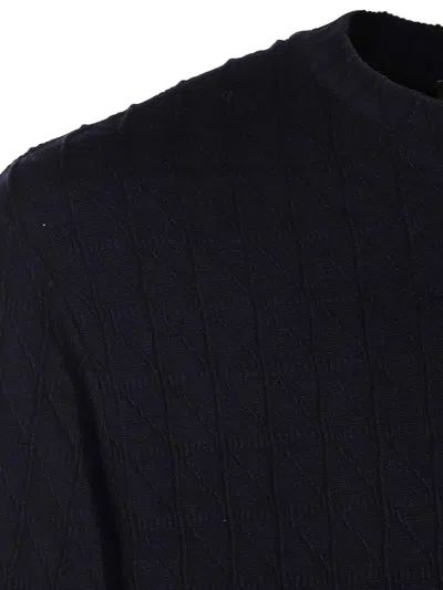 Giorgio Armani Navy Blue Viscose Blend T-shirt