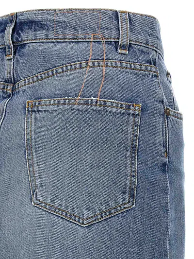 Fortela Long Back Slit Denim Skirt In Classic Wash