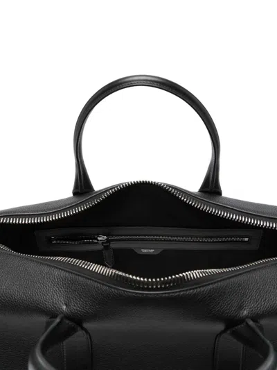 Tom Ford Medium Grained Leather Duffle Bag In Black