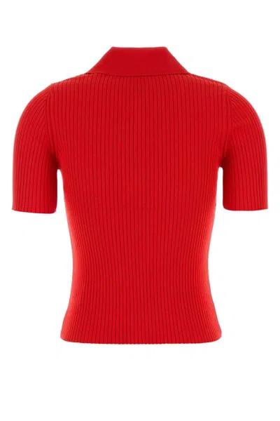 Courrèges Courreges Red Viscosa Blend Polo Shirt In Red