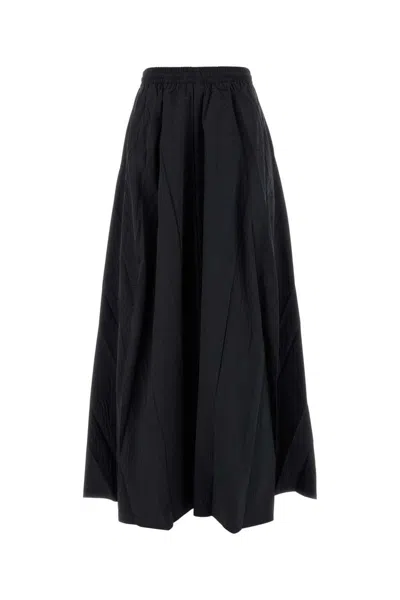 Balenciaga Elastic-waistband Pleated Skirt In Black
