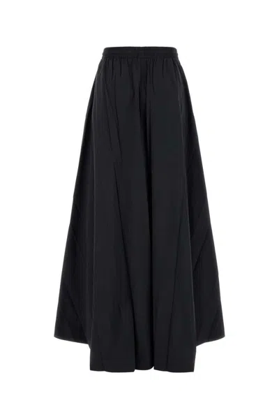 Balenciaga Elastic-waistband Pleated Skirt In Black