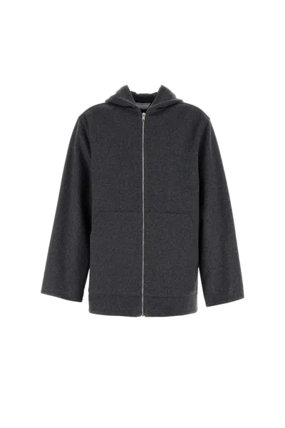 Bottega Veneta Melang Effect Wool Jacket In Black