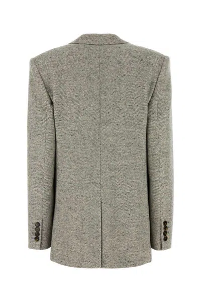 Stella Mccartney Embroidered Wool Blend Blazer With Notched Lapels