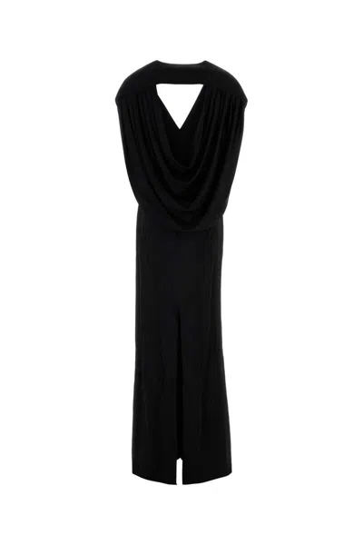 Stella Mccartney Abito Lungo In Raso Nero Donna In Black