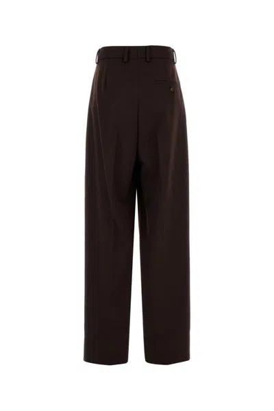 Stella Mccartney Dark Brown Pleated Straight-leg Trousers In Brown