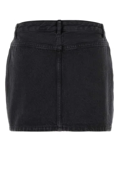 Apc Short Denim Skirt With Pockets And Loops In Black