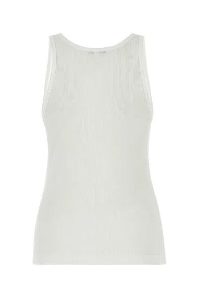 Agolde Jordan Ribbed Cotton-blend Tank In White