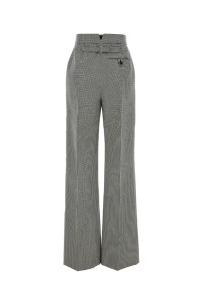 Alexander Mcqueen Embroidered Wool Wide Leg Pant