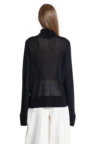 Totême Slit Sleeve Turtleneck Black In Black
