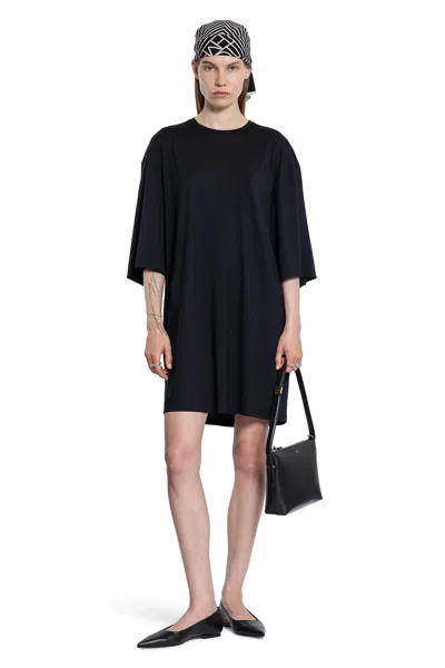 Totême Toteme Women Relaxed Tee Lyocell And Cotton Short Dress In Black