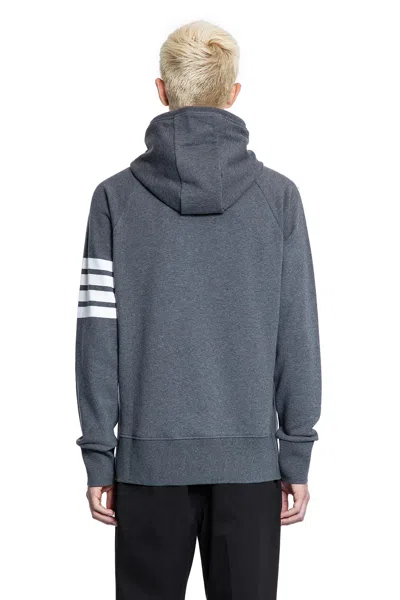 Thom Browne 4-bar Zip-up Hoodie In Classic Loopback In Gray