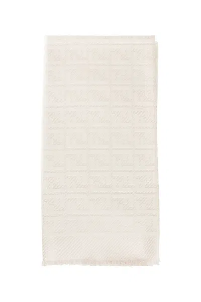 Fendi Ff-monogram Fringed Scarf In Orange