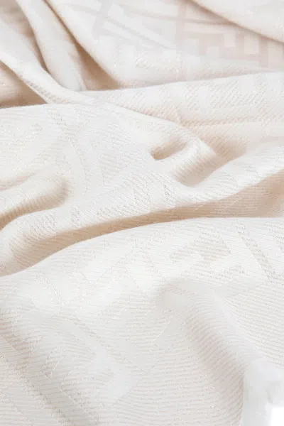 Fendi Ff-monogram Fringed Scarf In Orange