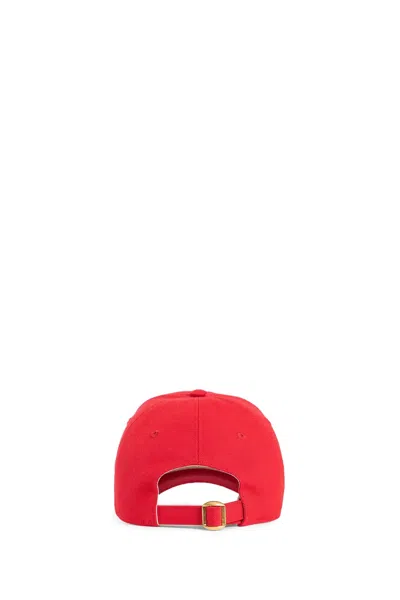 Valentino Logo Cotton Baseball Cap In Red