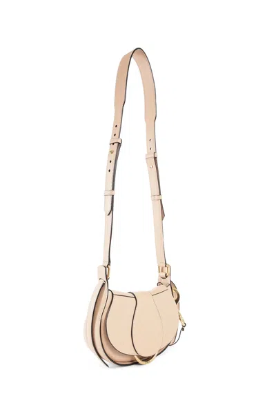 Chloé Small Chloe Ride Leather Shoulder Bag In Pink