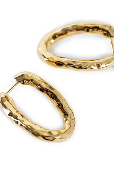 Jil Sander Medium Hoops Earrings In Gold