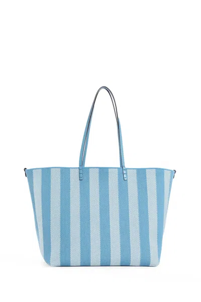 Fendi Blue Reversible Roll Large Shopper In Blue