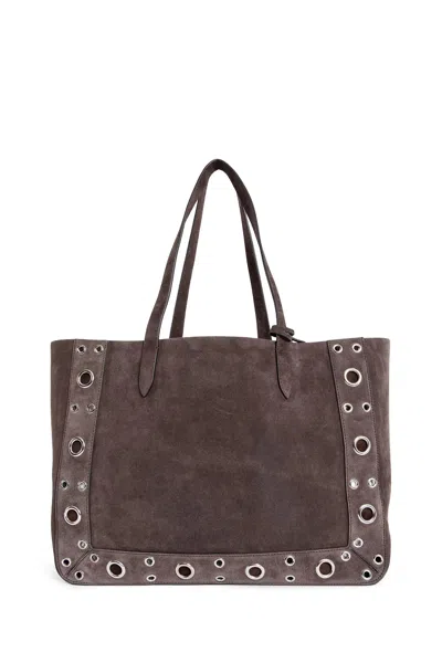 Valentino Medium Nellcote Suede Shopping Bag In Brown