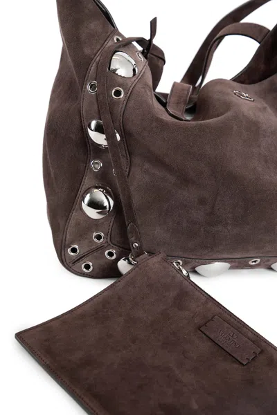 Valentino Medium Nellcote Suede Shopping Bag In Brown