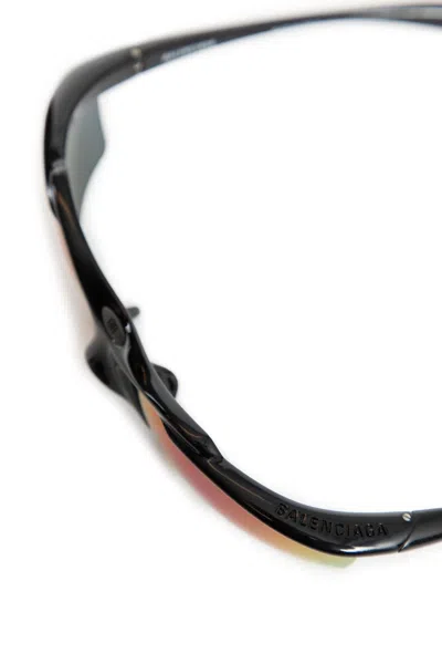 Balenciaga Turbo D-frame Sunglasses Iridescent Lenses In Black