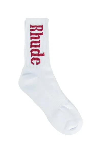 Rhude Logo-embroidered Crew Socks