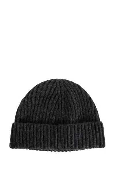 Loewe Logo Patch Cashmere Beanie In Gray