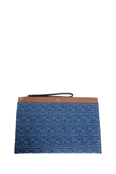 Fendi Man Blue Clutches & Pouches