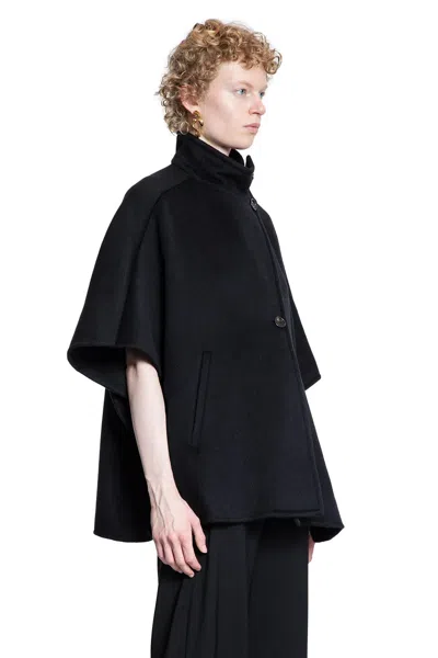 Max Mara Button Detail Cape With High Collar
