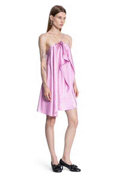 Acne Studios Ruffled Halterneck Satin Minidress