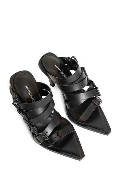 Ann Demeulemeester Nel High Heeled Mules With Belts In Black